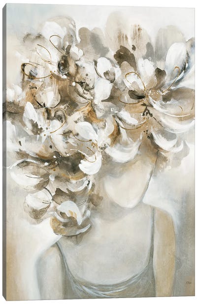 Lady Flora III Canvas Art Print - Gold & Silver Art
