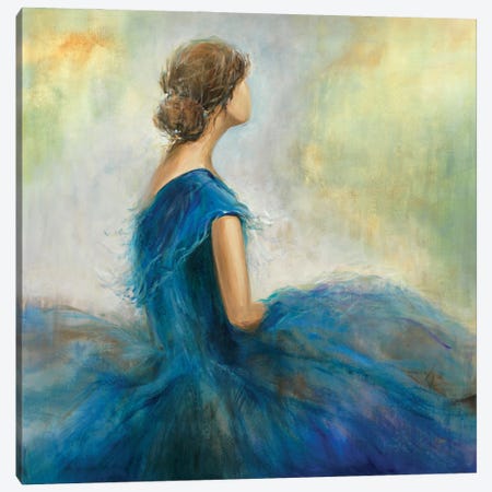 Lady In Blue II Canvas Print #KNA24} by K. Nari Art Print