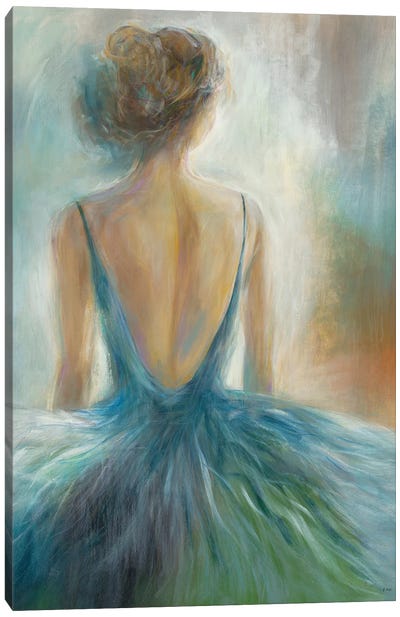 Lady in Blue Canvas Art Print - Dress & Gown Art