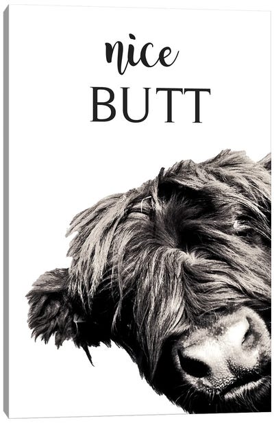 Nice Butt Canvas Art Print - Animal Typography