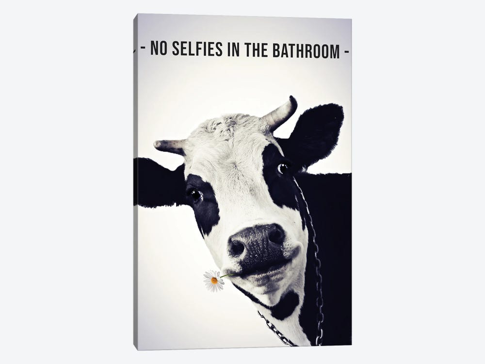 No Selfies In The Bathroom by K9nCo 1-piece Canvas Print