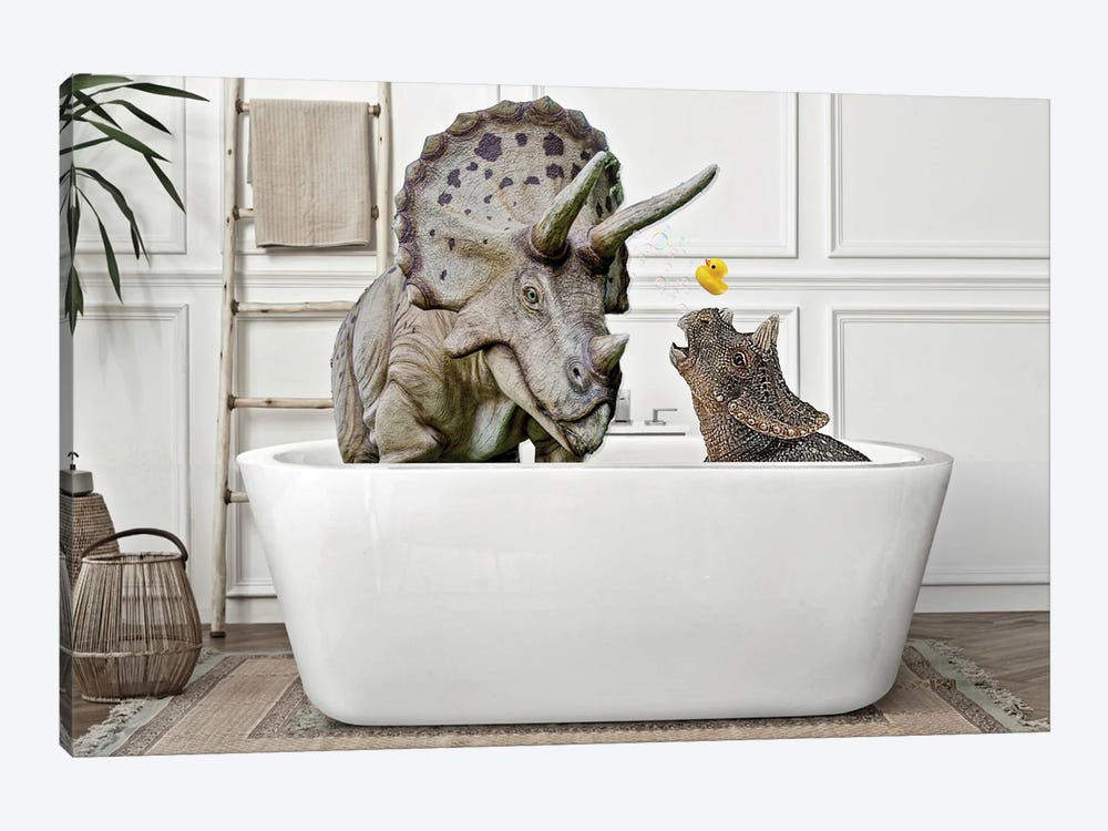 Triceratops Play by K9nCo 1-piece Canvas Print