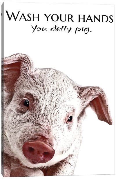 Detty Pig Canvas Art Print - Pig Art