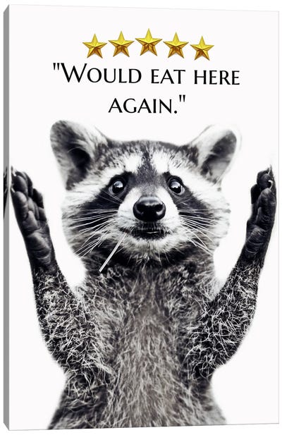 Gourmet Raccoon Canvas Art Print - Raccoon Art