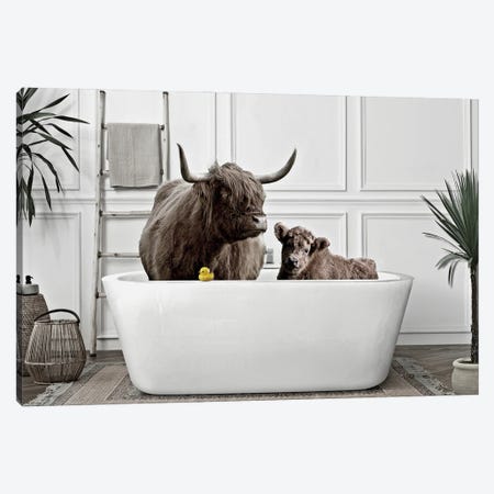 Cattle In My Bathtub Canvas Print #KNC8} by K9nCo Canvas Art Print