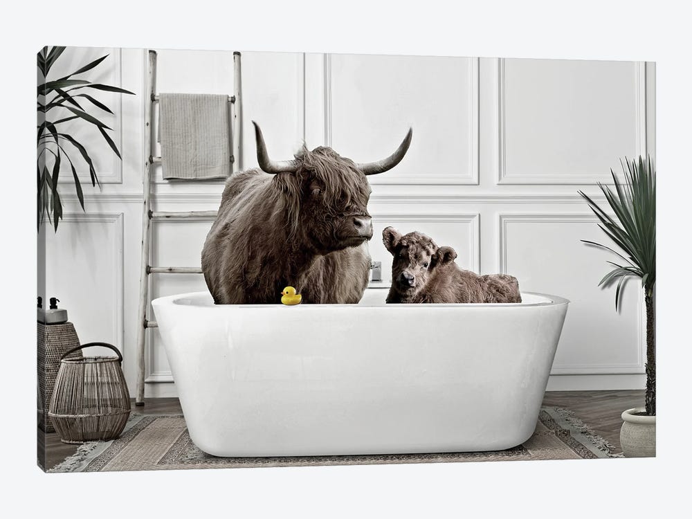 Cattle In My Bathtub by K9nCo 1-piece Canvas Artwork