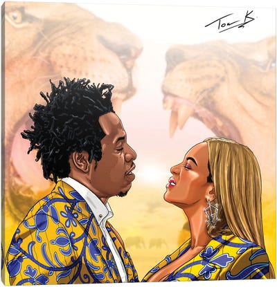 Lion And Lioness Canvas Art Print - Jay-Z