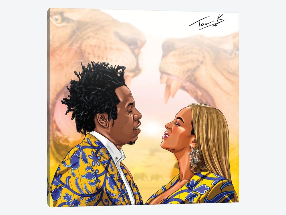 Lion And Lioness by Tom Kingue 1-piece Canvas Art Print