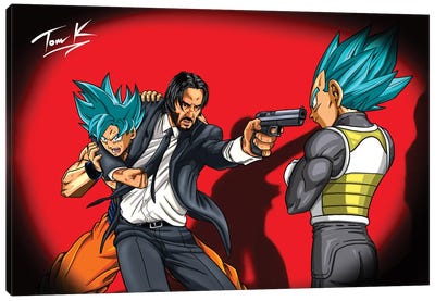 The Saiyans And The Hitman Canvas Art Print - Dragon Ball Z