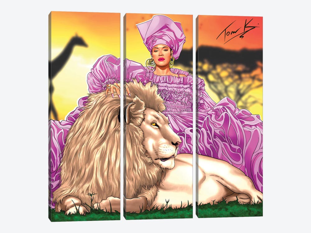 Lioness by Tom Kingue 3-piece Canvas Wall Art
