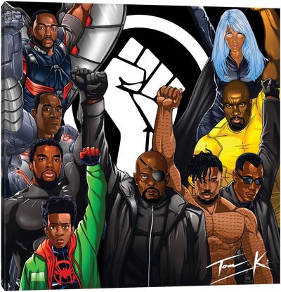 Power Canvas Art Print - Black Panther