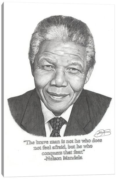 Nelson Mandela, Brave Man Canvas Art Print - Kevin Nichols