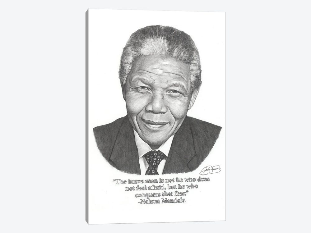Nelson Mandela, Brave Man by Kevin Nichols 1-piece Canvas Art