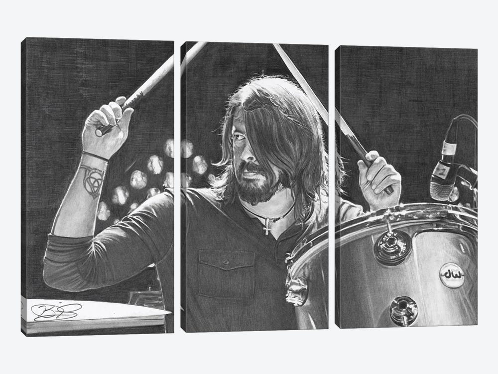 Dave Grohl by Kevin Nichols 3-piece Canvas Wall Art
