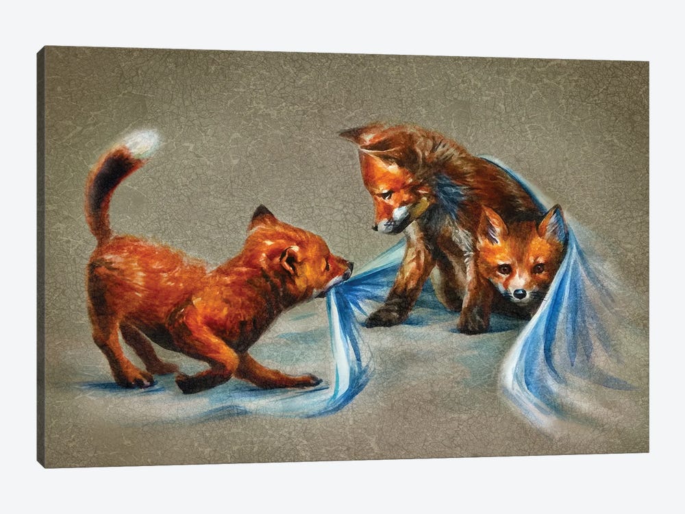 Fox Kids II by Konstantin Kalinin 1-piece Art Print
