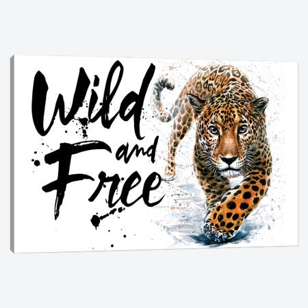 Leopard Wild And Free Canvas Print #KNK27} by Konstantin Kalinin Canvas Print