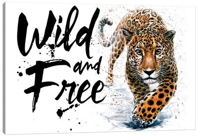 Leopard Wild And Free Canvas Art Print - Konstantin Kalinin