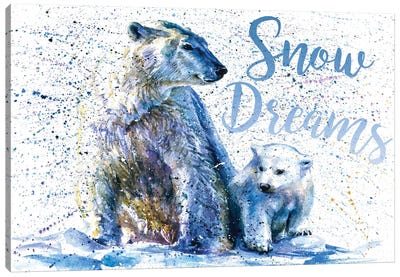 Snow Dreams Polar Bear Canvas Art Print - Konstantin Kalinin