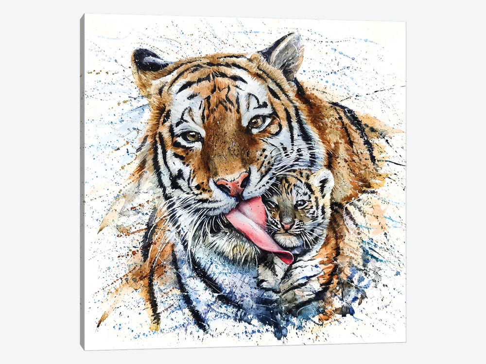 Tiger With Cub by Konstantin Kalinin 1-piece Canvas Artwork