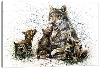 Wolf Family II Canvas Art Print - Konstantin Kalinin