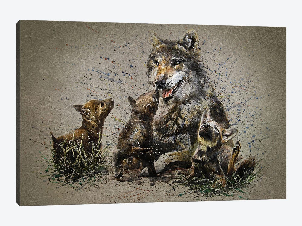 Wolf Family by Konstantin Kalinin 1-piece Canvas Art Print