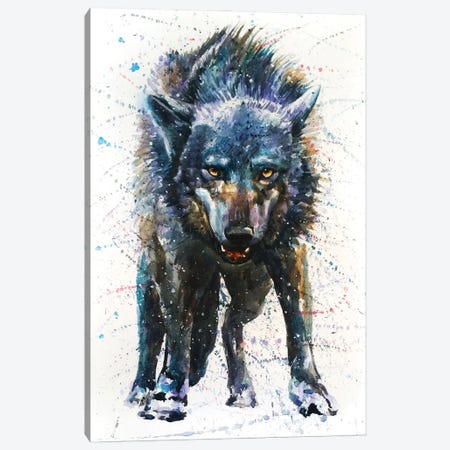 Wolf Last Fight Canvas Print #KNK74} by Konstantin Kalinin Canvas Art