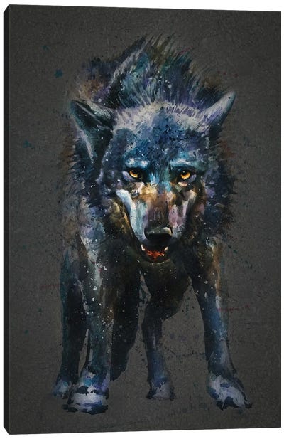 Wolf Last Fight II Canvas Art Print - Konstantin Kalinin