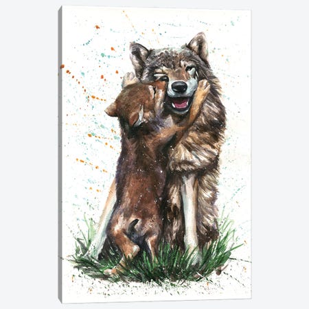 Wolf With His Kid Canvas Print #KNK79} by Konstantin Kalinin Canvas Art Print