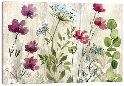 Meadow Flowers I Canvas Art Print - Modern Farmhouse Bedroom Art