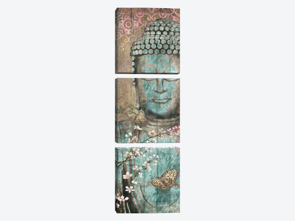 Floriental Buddha by Conrad Knutsen 3-piece Canvas Print