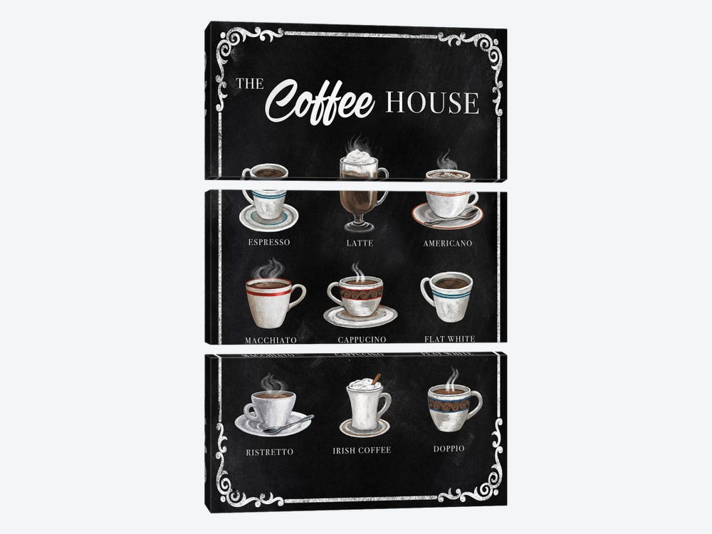 The Coffee House by Conrad Knutsen 3-piece Canvas Artwork