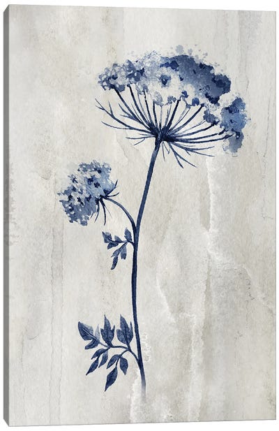 Indigo Botanical I Canvas Art Print - Minimalist Flowers