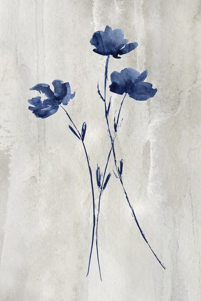 Minimalist Flowers: Indigo Botanical III by Conrad Knutsen