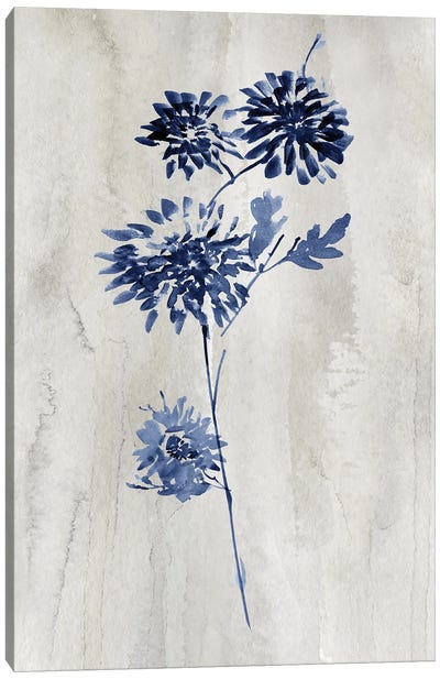 Indigo Botanical IV Canvas Art Print - Minimalist Flowers