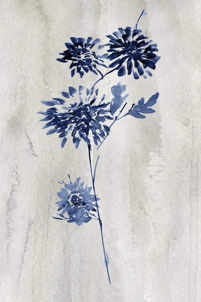 Minimalist Flowers: Indigo Botanical IV by Conrad Knutsen