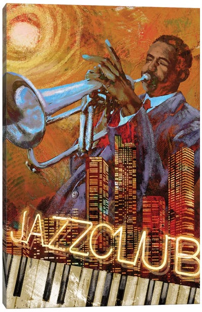 Jazz Club Canvas Art Print - Piano Art