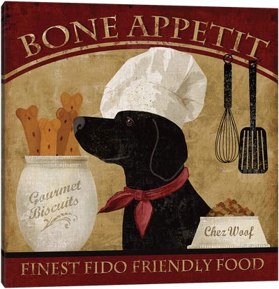 Bone Appetit Canvas Art Print - Food & Drink Typography