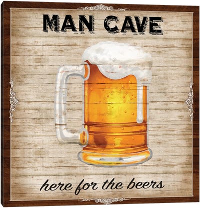 Man Cave Canvas Art Print - Beer Art