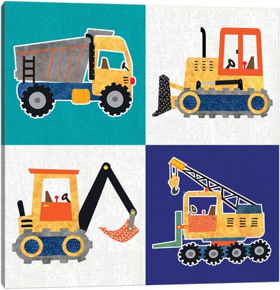Construction Canvas Art Print - Trucks