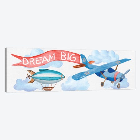 Dream Big Airplane Canvas Print #KNU146} by Conrad Knutsen Canvas Wall Art