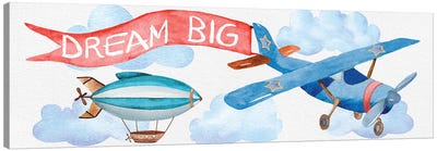 Dream Big Airplane Canvas Art Print - Helicopter Art