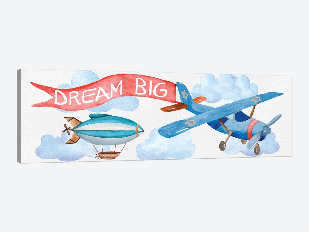Dream Big Airplane by Conrad Knutsen 1-piece Canvas Wall Art