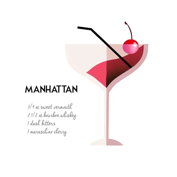 Manhattan (Cocktail): Classic Retro Manhattan by Conrad Knutsen