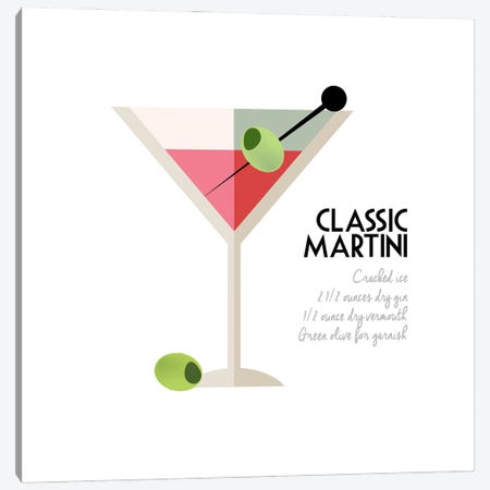 Classic Retro Martini Canvas Print #KNU159} by Conrad Knutsen Canvas Art