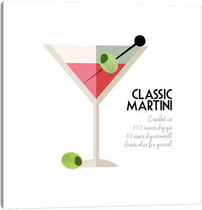 Classic Retro Martini Canvas Art Print - Conrad Knutsen
