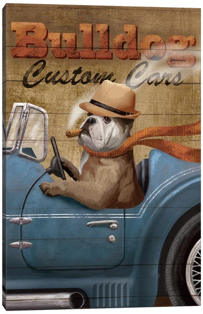 Bulldog Custom Cars Canvas Art Print - Pet Dad