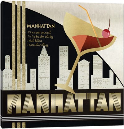 The Original Manhattan Canvas Art Print - Cocktail & Mixed Drink Art