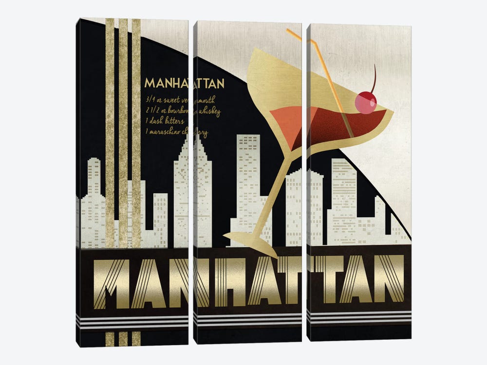 The Original Manhattan by Conrad Knutsen 3-piece Canvas Art Print