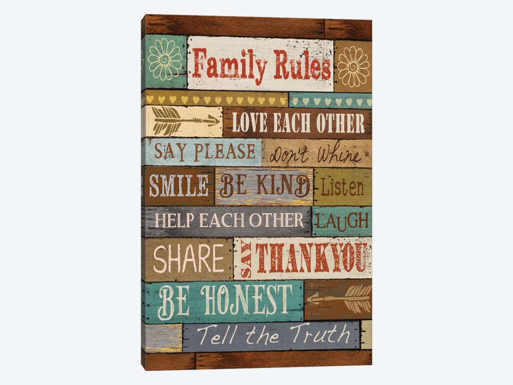 Family Rules by Conrad Knutsen 1-piece Canvas Artwork