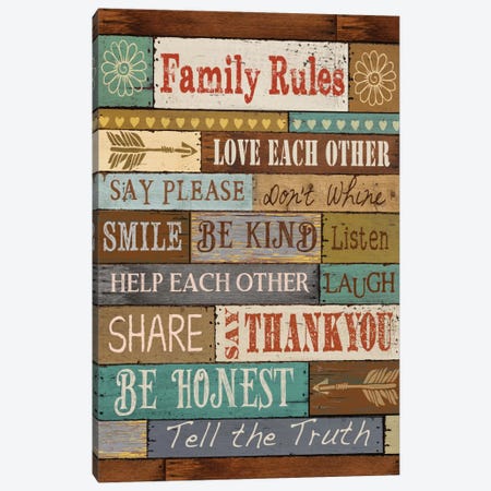 Family Rules Canvas Print #KNU33} by Conrad Knutsen Art Print